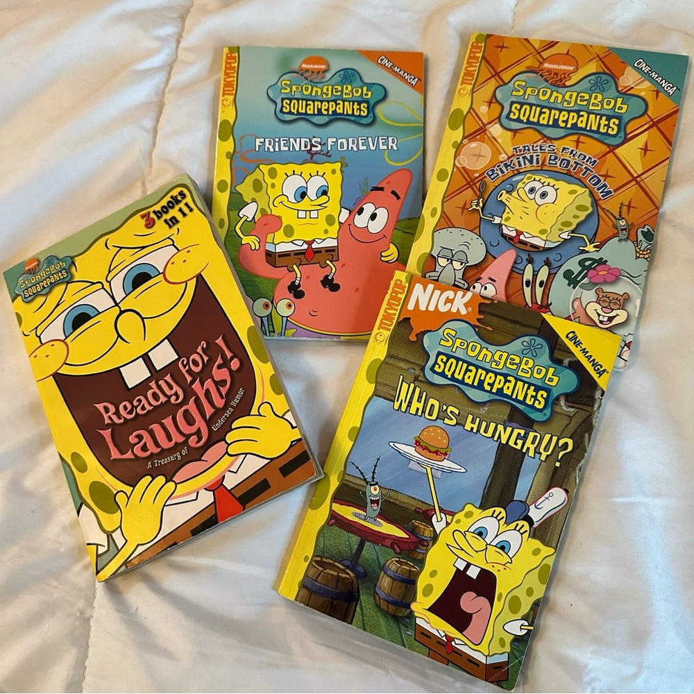 Six SpongeBob stories in four books